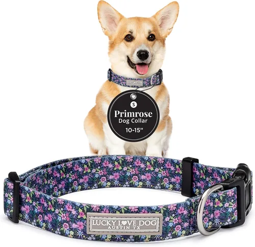 Miniatura 73 de Lucky Love Dog - Collar para perras pequeñas, diseño Blackbird de estampado alegre con flores de primavera y verano, talla XS