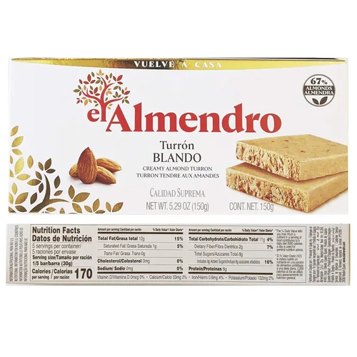 Miniatura 3 de El Almendro Turrón Paquete Variado de 3 - Turrón de Yema de Huevo Tostado (Yema Tostada) 7.5 oz, Turrón Crujiente Alicante 5.23 oz, Turrón Cremoso