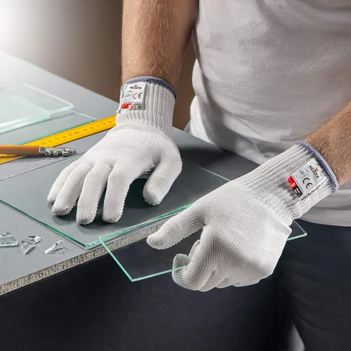 Miniatura 3 de NoCry Guantes de trabajo resistentes a los cortes: guantes duraderos resistentes a cortes con puntos de agarre, guantes de corte de nivel 5