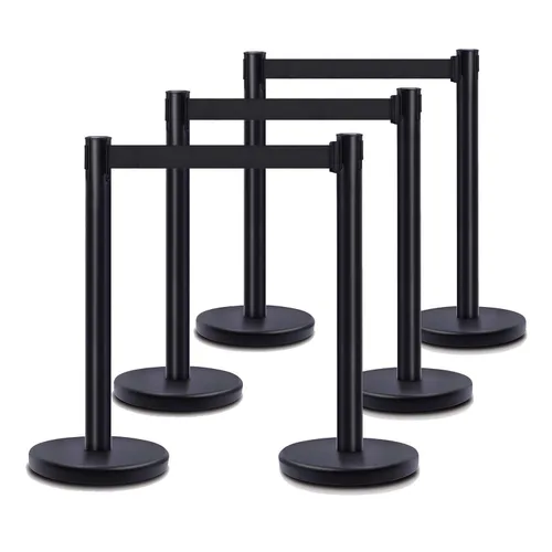 Miniatura 9 de Apex VIP Series soportes de durabilidad estándar, tela negra, cinta retráctil (juego de 2 unidades) 36 pulgadas H con 6.5 pies de cinta negra