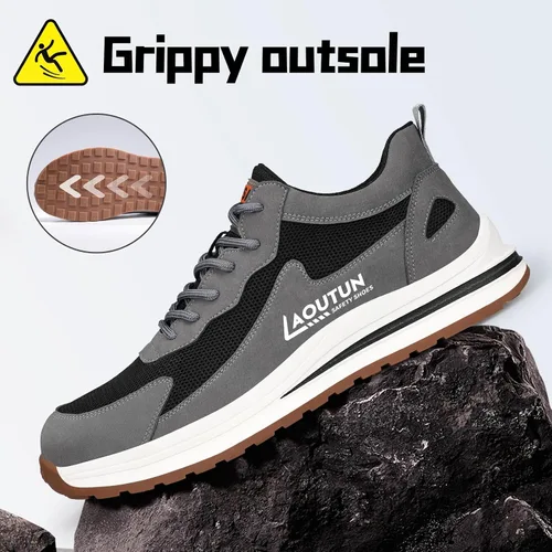 Miniatura 4 de Zapatos deportivos con punta de acero para hombre, zapatos ligeros para hombre, zapatos de trabajo cómodos, zapatos de seguridad con amortiguación