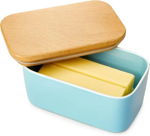 Mantequera Sweese grande con tapa para encimera, mantequera hermética con capacidad para 2 varillas de mantequilla, recipiente de mantequilla de