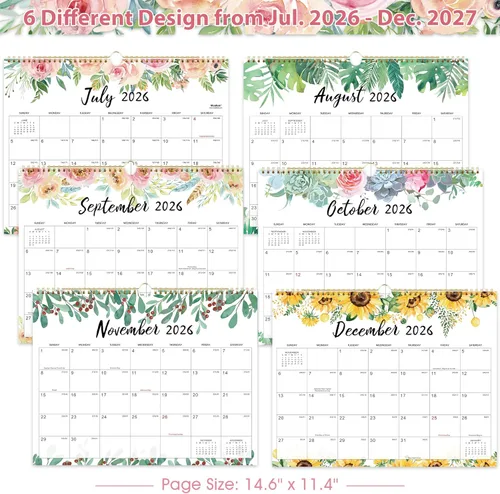 Miniatura 5 de Calendario 2026 – ENE 2026 – DIC 2026, 14.6'' x 11.4'' pulgadas, calendario de pared 2026, encuadernación de doble alambre, calendario de 12 meses