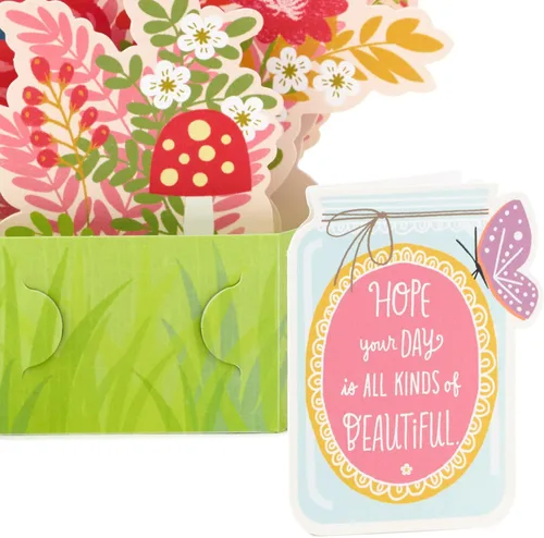 Miniatura 5 de Hallmark Paper Wonder - Tarjeta desplegable para cumpleaños, pensando en ti, felicitaciones o cualquier ocasión (flores y mariposas)