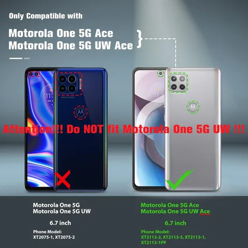 Miniatura 2 de BNIUT Funda para Motorola One 5G Ace (One 5G UW Ace): Funda Protectora de Doble Capa de Servicio Pesado para Teléfono Celular a Prueba de Golpes