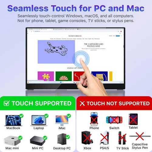Miniatura 6 de VisionOwl Monitor portátil para laptop, IPS USB-C HDMI segundo monitor de viaje para MacBook Pro Air, PC, PS5, Xbox, segunda pantalla portátil