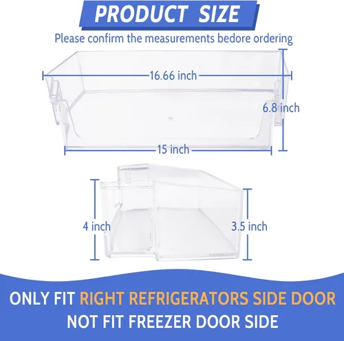 Miniatura 3 de Wadoy W11239961 - Contenedor de repuesto para puerta de refrigerador Whirlpool lado a lado, compatible con WRS325SDHZ WRS325SDHZ00 WRS325SDHZ05