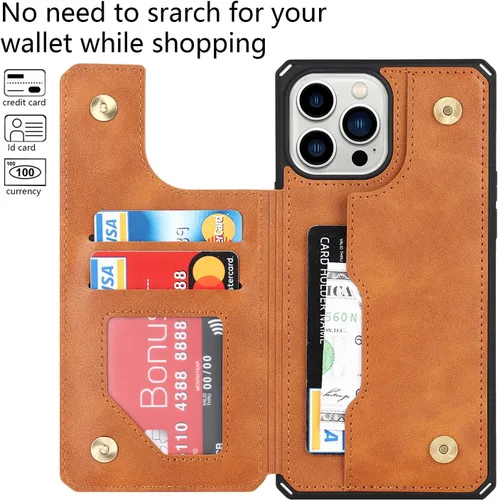 Miniatura 3 de Cavor Funda para iPhone 11 Pro Max con tarjetero, funda tipo cartera con tarjetero y tarjetero para iPhone 11ProMax, funda de piel sintética