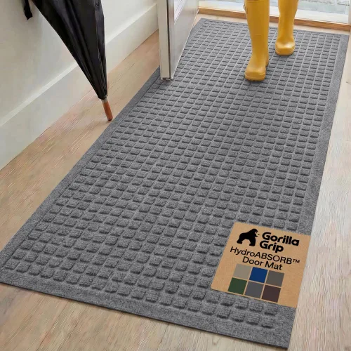 Miniatura 34 de GORILLA GRIP® HydroABSORB - Tapete ultra absorbente para puerta delantera y entrada exterior, atrapa la suciedad y la humedad, tapete de bienvenida