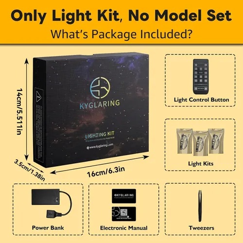 Miniatura 2 de Kyglaring Kit de luz LED compatible con bloques de construcción Lego U.S.S. Enterprise NCC-1701-D 10356, control remoto actualizado, solo luces