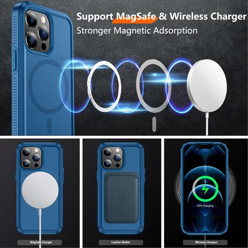 Miniatura 3 de Red2Fire Funda magnética fuerte para iPhone 12 Pro Max [compatible con MagSafe] con 2 unidades [protector de pantalla de vidrio templado] Funda