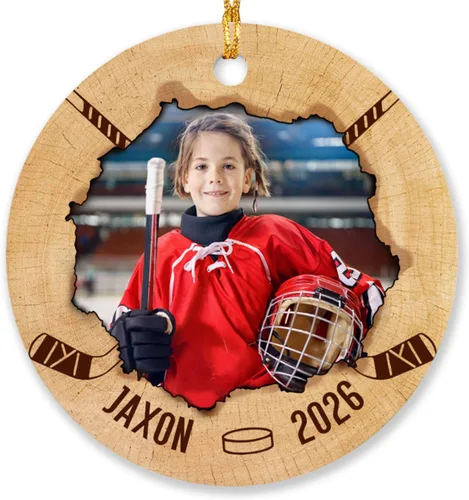 Miniatura 10 de Adorno de Navidad con foto de béisbol para niños y niñas, adorno personalizado con imagen de jugador de béisbol, árbol de Navidad, adorno de béisbol
