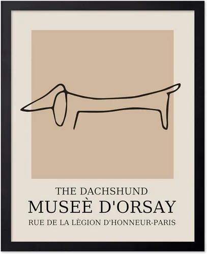 Poster Master Póster Vintage – Impresión Retro de Dachshund – Arte de Perro – Dibujo Lineal – Arte de Boceto – Regalo para Niños, Niñas y Amantes de