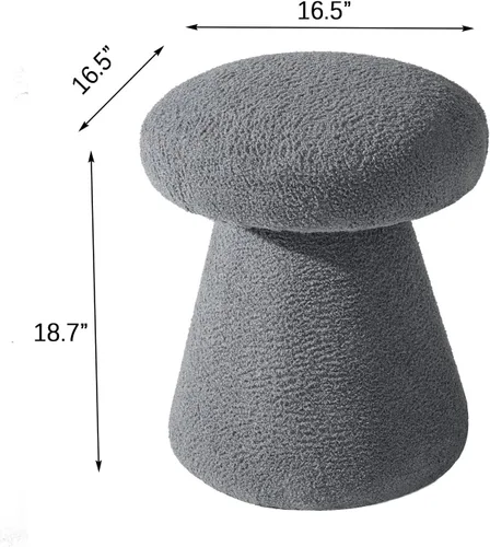 Miniatura 2 de Joveco Reposapiés otomano,Taburete de pie de seta,Taburetes de tocador tapizados de terciopelo de peluche