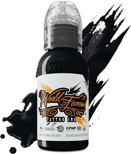 World Famous - Tinta negra opaca para tatuaje, ultra fina, de larga duración para forro, sombreado y maquillaje permanente, suministros de tatuaje