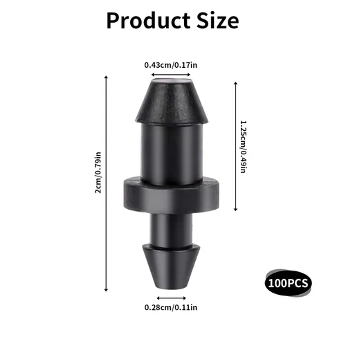 Miniatura 2 de 100 tapones de riego por goteo de 1/4 de pulgada, tubos de riego por goteo de 1/4 pulgadas, tapones de extremo negro para riego por goteo