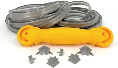 Miniatura 29 de InstaTrim Paquete de Molduras Flexibles Autoadhesivas con Aplicador - Kit de Calafateado de Molduras con Tira de Calafateo Negra de 10 pies de 1/2
