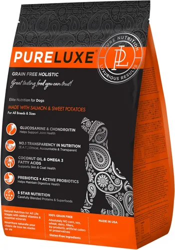 Miniatura 12 de PURELUXE Alimento para perros sin granos y gluten, pavo, guisantes partidos y salmón Elite Nutrition, para perros de raza pequeña en todas