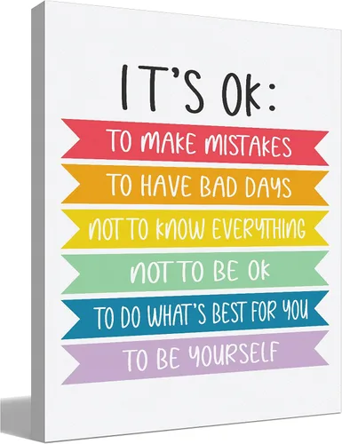 Miniatura 16 de BIWSHA Decoración de aula I Am Kind I Am Smart I Am Brave Affirmations - Lienzo decorativo de pared para dormitorio, sala de lectura, guardería