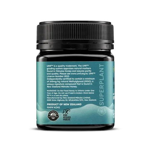 Miniatura 4 de Melora Miel de manuka cruda de Nueva Zelanda UMF 10+ MGO 265+ Tarro de 8.8 onzas Seguro para el cuidado de la piel Alternativa al azúcar