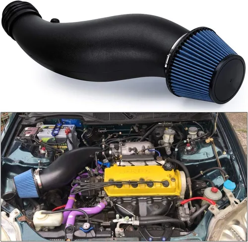 Miniatura 7 de PTNHZ Cuello azul 4.5 "/115 mm coche de alto flujo de entrada de aire frío filtro de aire de admisión de energía Sistema de entrada de aire