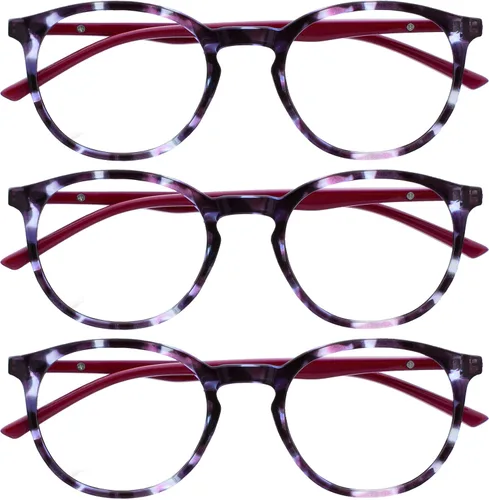 Miniatura 20 de OPULIZE MET - Lentes de lectura con bloqueo de luz azul para mujeres y hombres, marco redondo delgado con bisagras de resorte, resistentes a los 1