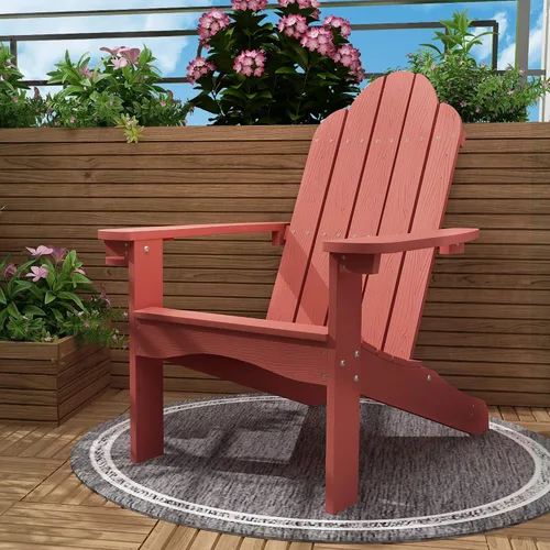 Miniatura 22 de LUE BONA HDPS Sillas Adirondack Set de 2, Silla para Hoguera al Aire Libre Resistente a la Intemperie con Portavasos, Silla Moderna de Plástico