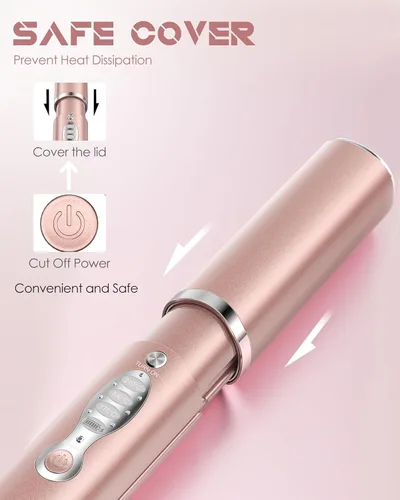 Miniatura 6 de Plancha de pelo inalámbrica, mini plancha plana portátil para viajes, alisador y rizador de pelo de titanio recargable por USB 2 en 1, 3 ajustes