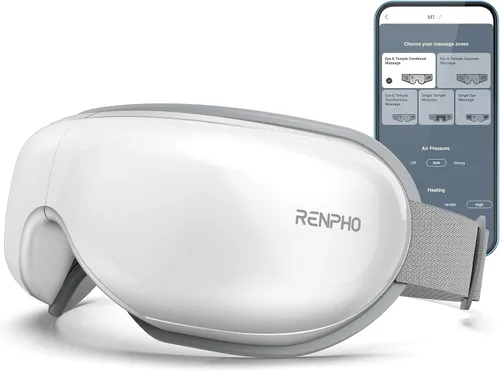 Miniatura 10 de RENPHO - Masajeador de ojos con calor y música Bluetooth, máquina recargable para el cuidado de los ojos con 5 modos, relaja y reduce la tensión