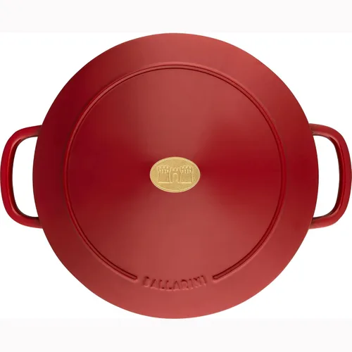 Miniatura 8 de BALLARINI Bellamonte Horno holandés redondo de hierro fundido de 7.5 cuartos de galón, color rojo pomodoro