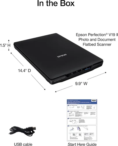 Miniatura 12 de Epson Perfection V19 II - Escáner plano de documentos y fotos a color con resolución óptica de 4800 ppp, alimentación USB y tapa extraíble de gran