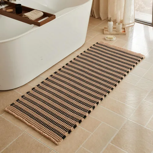 Miniatura 53 de Triohero Tapete de baño con diseño de gofre, tapete de baño pequeño y bohemio, antideslizante, lavable, ultra suave, súper absorbente, de secado