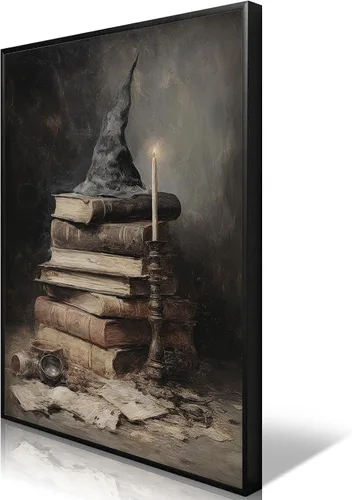 Miniatura 9 de Póster de lienzo vintage de Halloween de Academia oscura gótica, victoriana, bruja, arte de pared espeluznante casa embrujada, arte abandonado