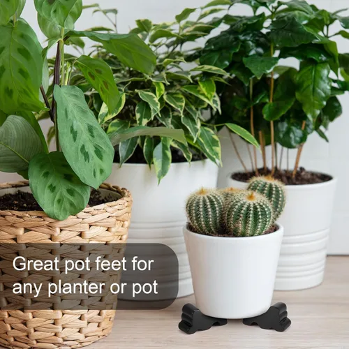 Miniatura 5 de Kigeli 6 patas de resina para macetas de jardín para exteriores, 3 pulgadas de largo, 1.5 pulgadas de alto, flores hechas a mano, elevador