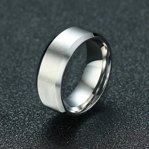 Miniatura 3 de Anillo básico mate cepillado para hombre de 0.157 in, 0.236 in, 0.315 in, 0.394 in, anillos de acero inoxidable negroazulplateado para hombres