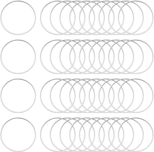 80 aros para la fabricación de joyas, aretes de 2.32 pulgadas (2.362 in), hipoalergénicos, redondos, redondos, con cuentas, marco colgante de bisel