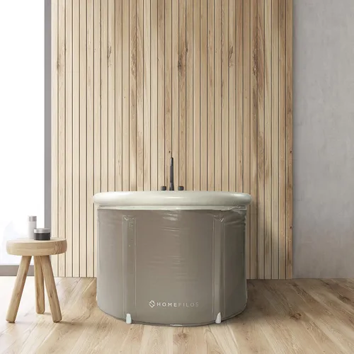 Miniatura 2 de Bañera Portátil (Pequeña) por Homefilos, Baño de Hielo e Inmersión Fría para Atletas, Tina de Remojo Japonesa Inflable Tamaño Adulto para Cabina