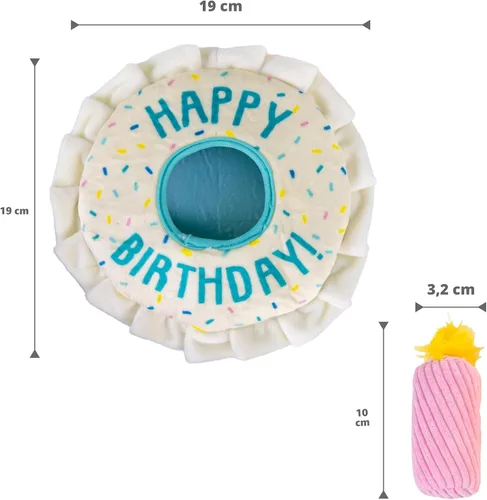Miniatura 6 de Outward Hound Hide A Birthday Cake, rompecabezas de peluche con temática de cumpleaños para perros