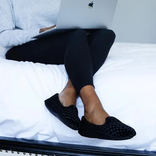 Miniatura 2 de RockDove Pantuflas de espuma viscoelástica de terciopelo para mujer