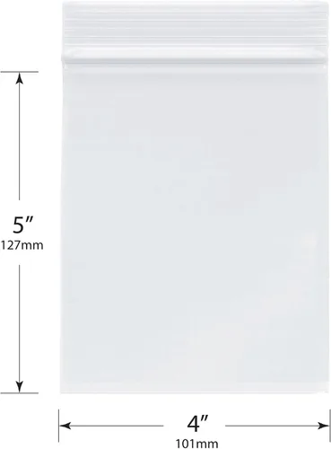 Miniatura 3 de Plymor 4 x 5 pulgadas (caja de 1000), bolsas de plástico con cierre de cremallera de 2 mil