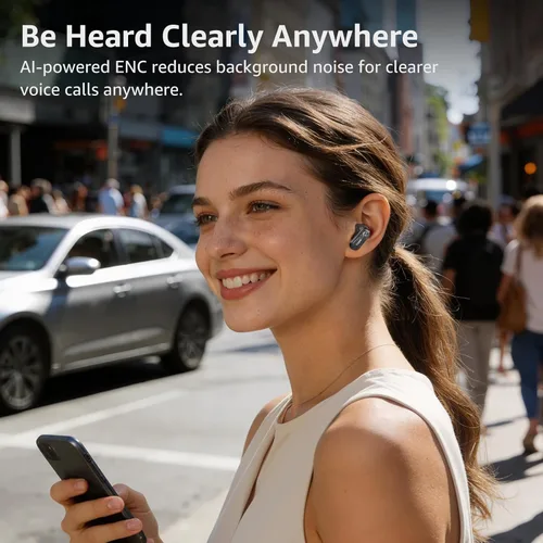 Miniatura 9 de TOZO Crystal Pods - Auriculares inalámbricos híbridos con cancelación activa de ruido, controladores de 0.394 in, graves profundos, 4 micrófonos
