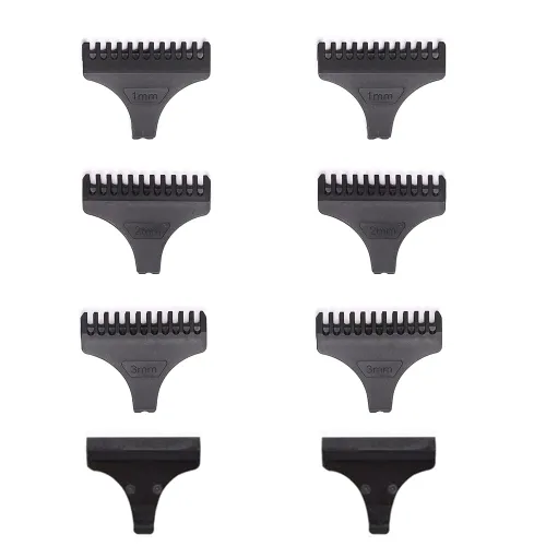Paquete de 8 guías de peine para cortapelos de 0.039 in, 0.079 in, 0.118 in, con cubierta protectora de protección para vintage T9, altura 1.220 in,