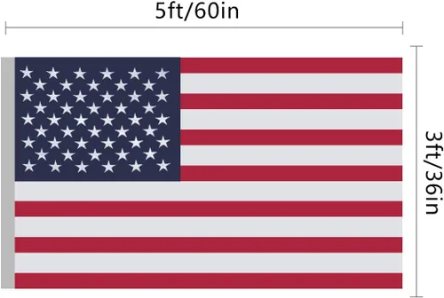 Miniatura 8 de Banderas estadounidenses para exteriores 3x5, bandera de EE. UU. resistente para exteriores, fabricada en tela Oxford 210D, estrellas bordadas