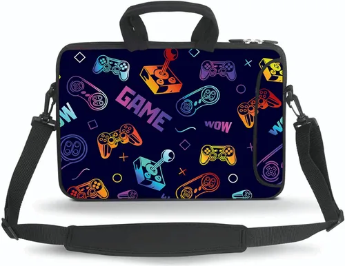 Miniatura 7 de Bolsa de mensajero de 14, 15, 15.4 y 15.6 pulgadas, funda de transporte con asa para accesorios, para portátiles de 14 a 15 pulgadas, cuadernos