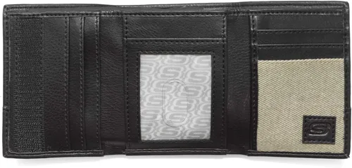 Miniatura 2 de Skechers Cartera de cuero RFID con bolsillo abatible para hombre