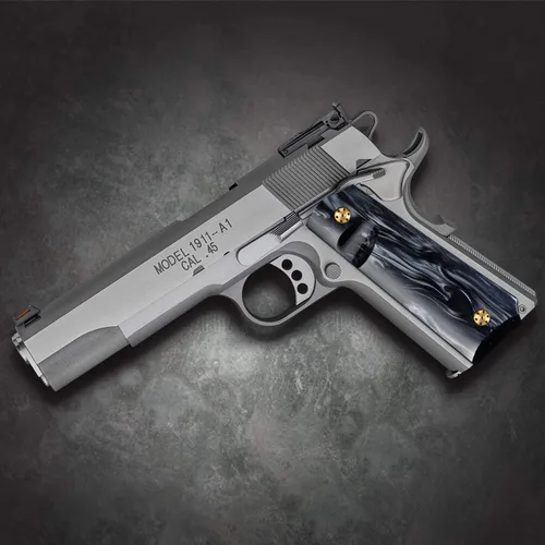 Miniatura 3 de Cool Hand 1911 empuñaduras para Kimber, Colt, Rock Island, Springfield, Tauru, perla sintética altamente pulida, tamaño completo Perla Negra