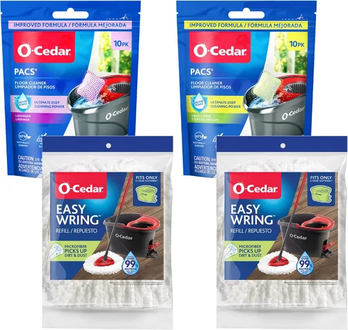 O-Cedar 2 repuestos Easywring + 1 cítrico y 1 lavanda PACS (paquete variado)