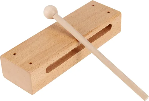 Miniatura 4 de Juego de 2 instrumentos musicales de bloques de madera con mazo, bloques de ritmo de madera maciza para crear un tono fuerte y resonante