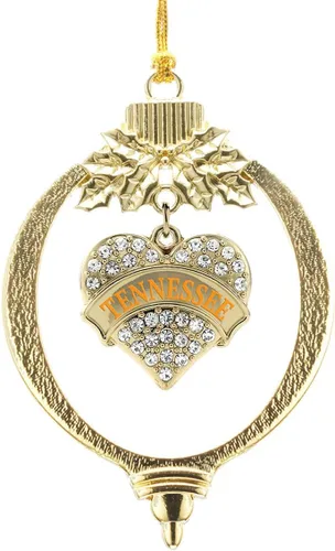 Miniatura 246 de Inspired Silver - Twin #1 - Adorno de Navidad dorado - Adorno de árbol de Navidad con dije de corazón con circonita cúbica - Decoración colgante
