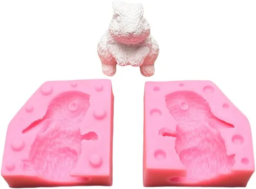 Miniatura 5 de Lanebudd - Molde de silicona para conejo, forma de conejo 3D, molde de silicona, herramientas para hornear, pastel y chocolate